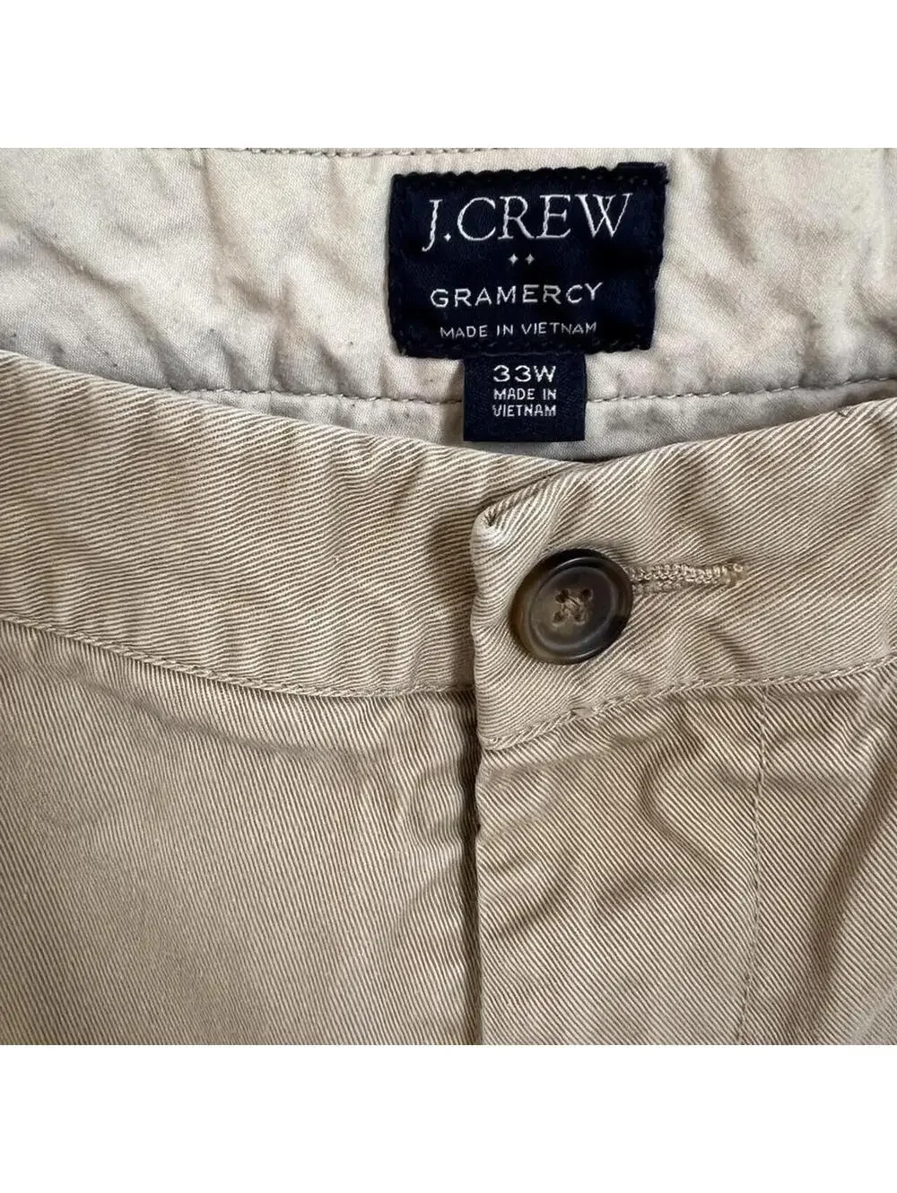 9” Khaki Chino Shorts Preppy Golf Casual J.Crew Gramercy 33W